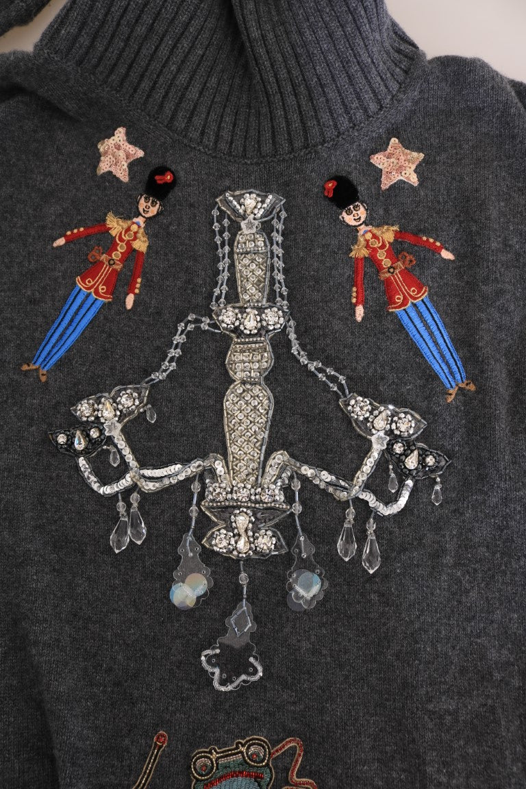 Pull en cachemire gris cristal Dolce &amp; Gabbana Fairy Tale