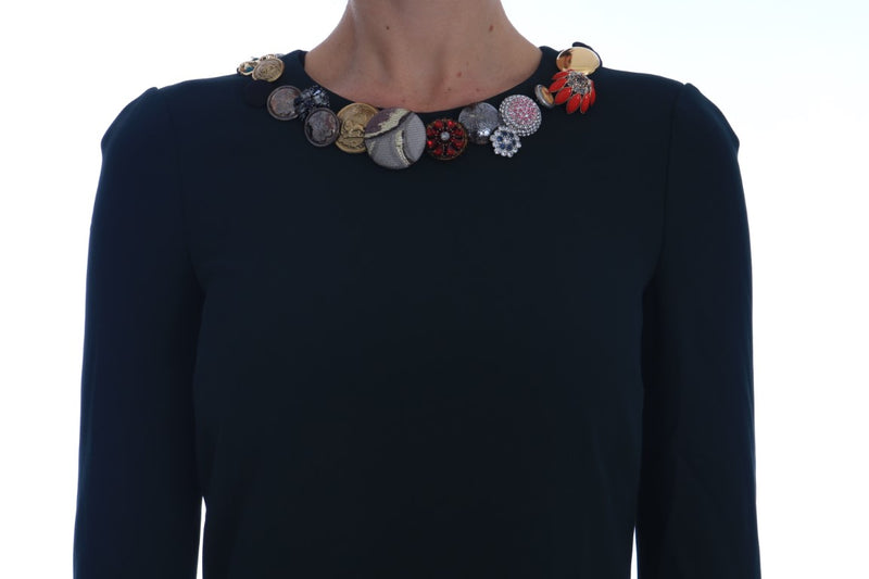 Robe courte Dolce &amp; Gabbana vert cristal stretch coupe trapèze