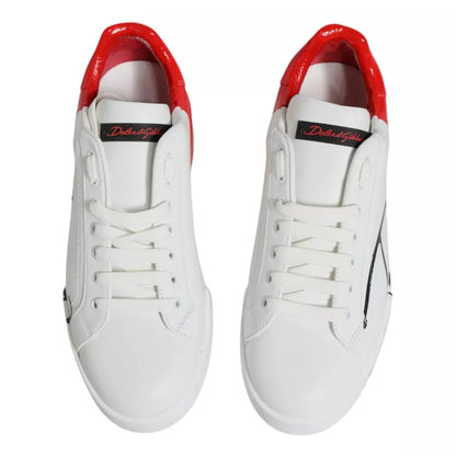 Dolce & Gabbana Witte Rode Portofino Lage Sneakers
