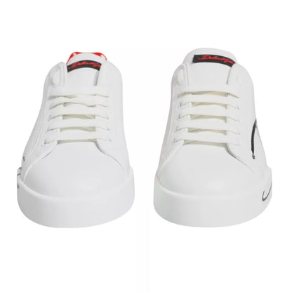 Dolce & Gabbana Witte Rode Portofino Lage Sneakers