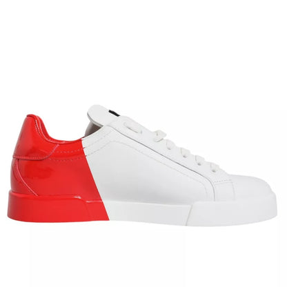 Dolce & Gabbana Witte Rode Portofino Lage Sneakers