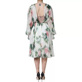Robe Midi A-Line en Soie Imprimée Florale Dolce & Gabbana