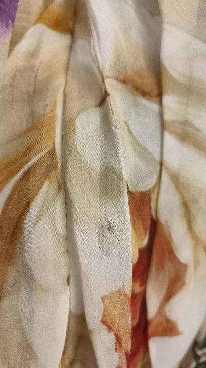 Dolce & Gabbana Beige bloemenprint mouwloze A-lijn minirok