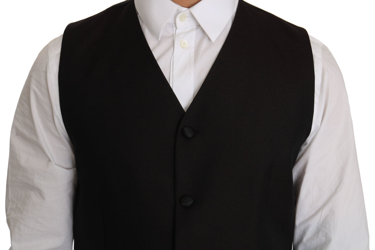 Gilet en soie noire Dolce &amp; Gabbana