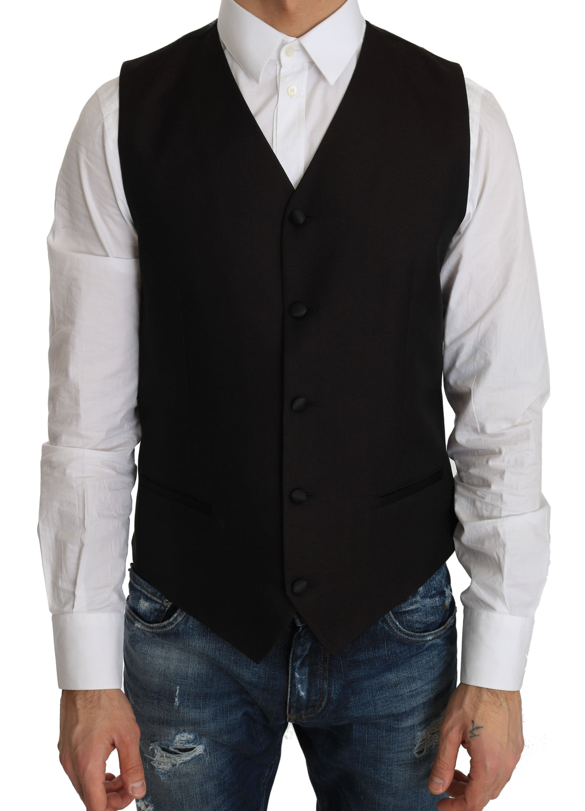Gilet en soie noire Dolce &amp; Gabbana