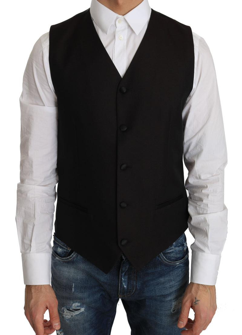 Gilet en soie noire Dolce &amp; Gabbana
