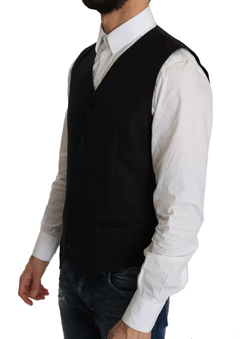 Gilet en soie noire Dolce &amp; Gabbana
