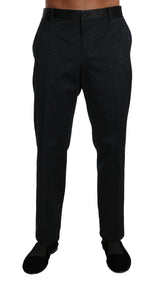Pantalon habillé Dolce &amp; Gabbana en brocart de coton noir