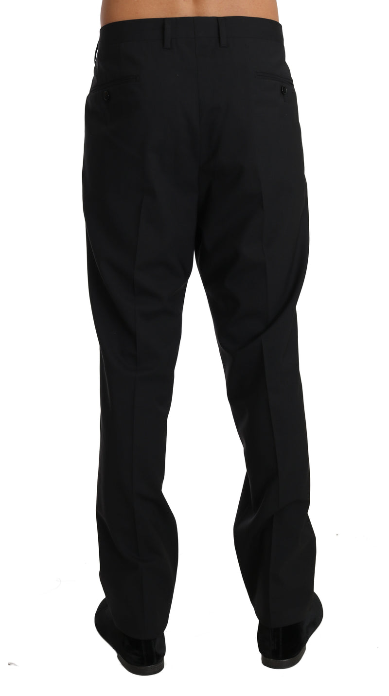 Pantalon habillé en laine stretch noire Dolce &amp; Gabbana