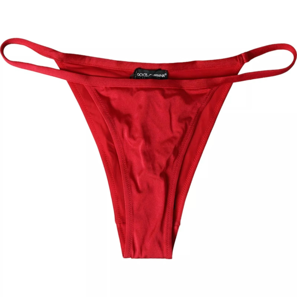 Dolce & Gabbana Red Nylon Stretch Bikini Bottom Swimwear
