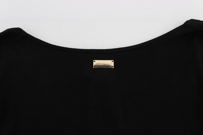 Pull en jersey noir extensible à manches longues Versace Jeans