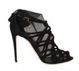 Dolce & Gabbana Black Suede Stilettos Booties