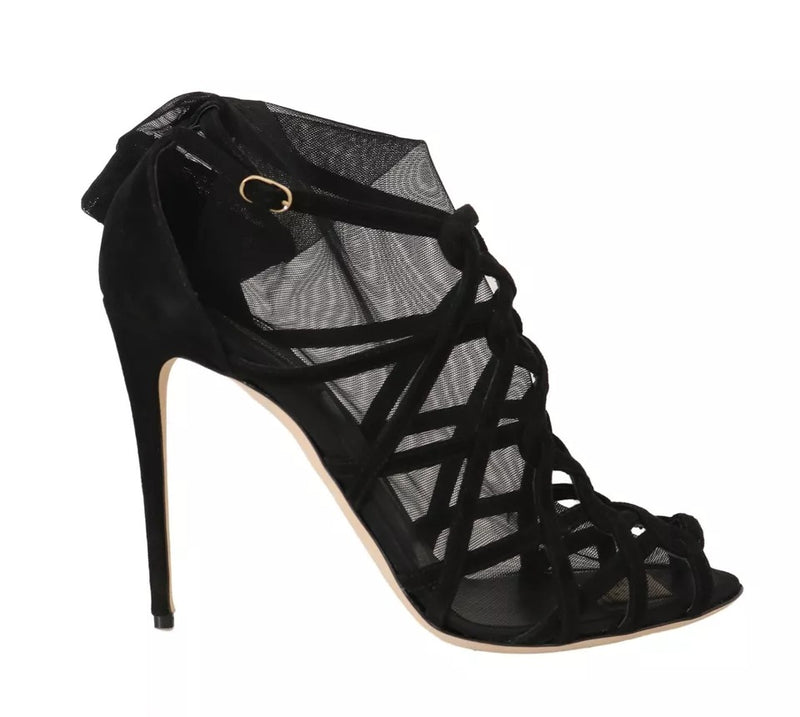 Dolce & Gabbana Black Suede Stilettos Booties