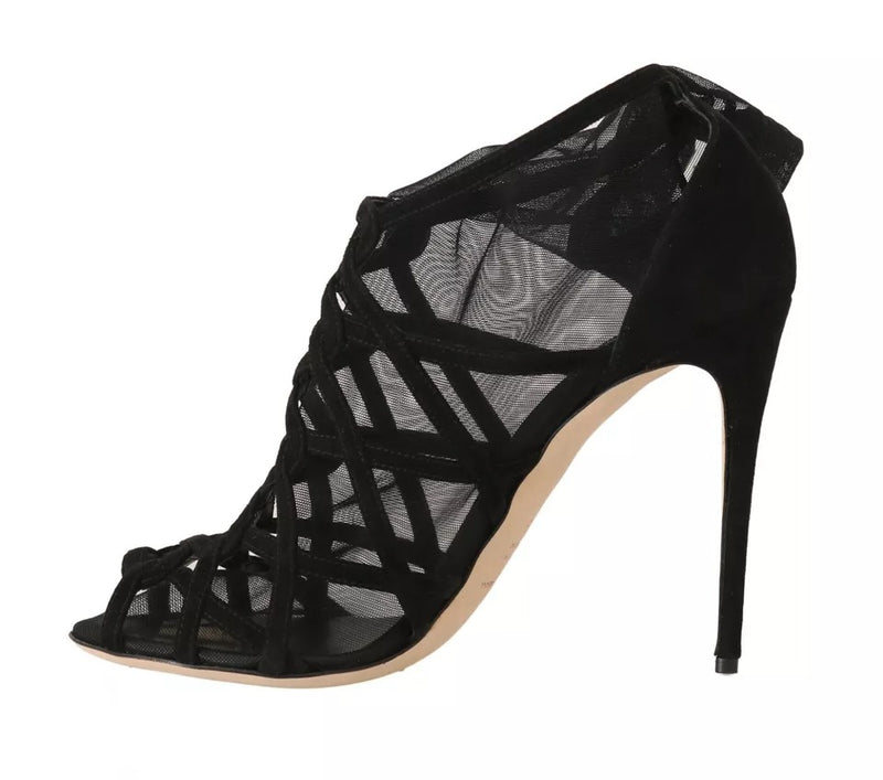 Dolce & Gabbana Black Suede Stilettos Booties