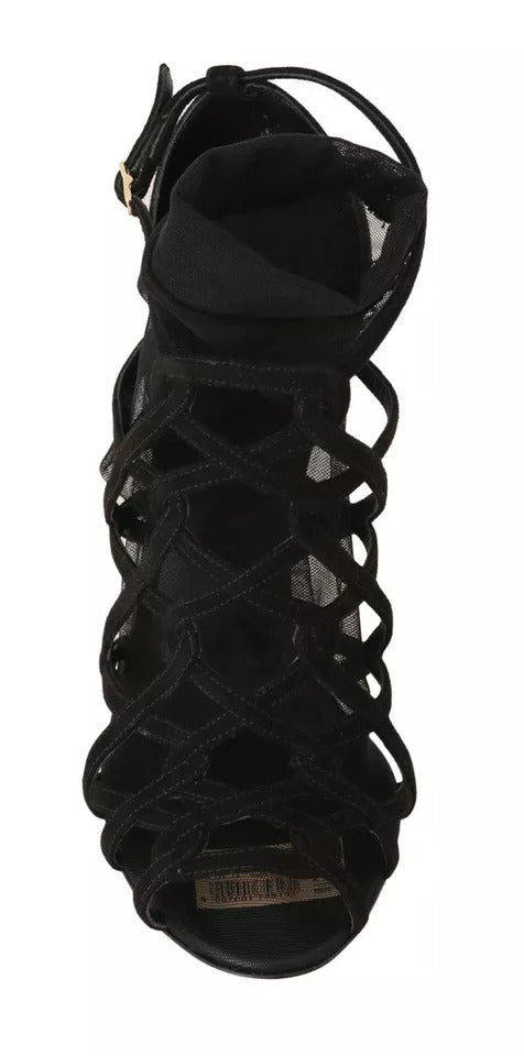 Dolce & Gabbana Black Suede Stilettos Booties