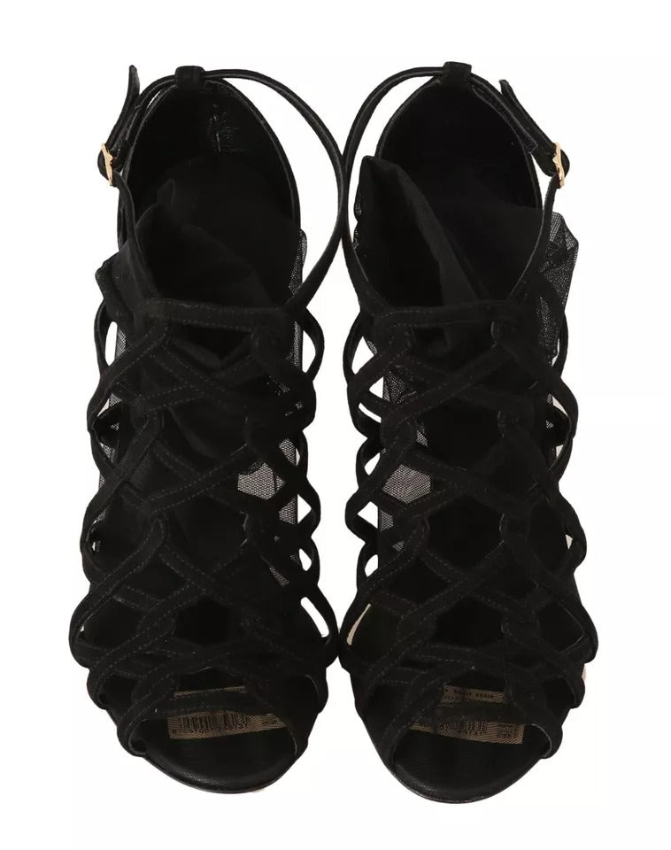 Dolce & Gabbana Black Suede Stilettos Booties