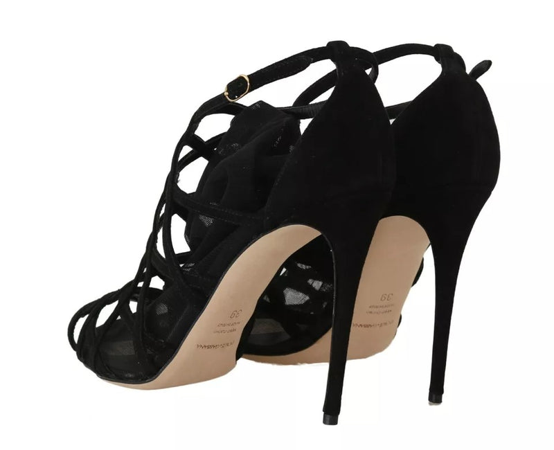 Dolce & Gabbana Black Suede Stilettos Booties