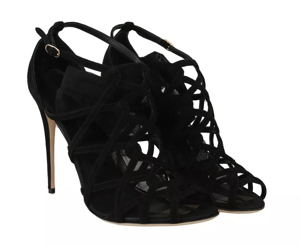 Dolce & Gabbana Black Suede Stilettos Booties