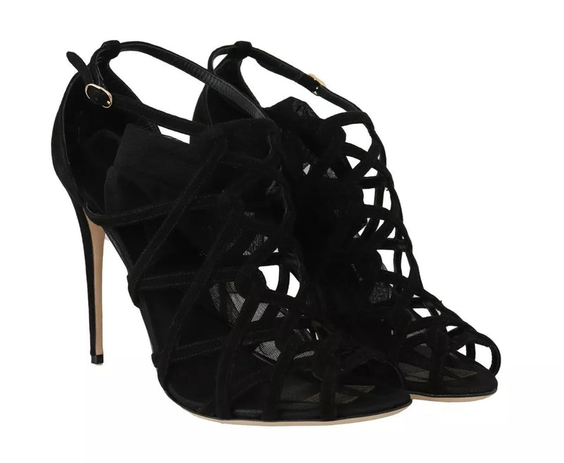 Dolce & Gabbana Black Suede Stilettos Booties