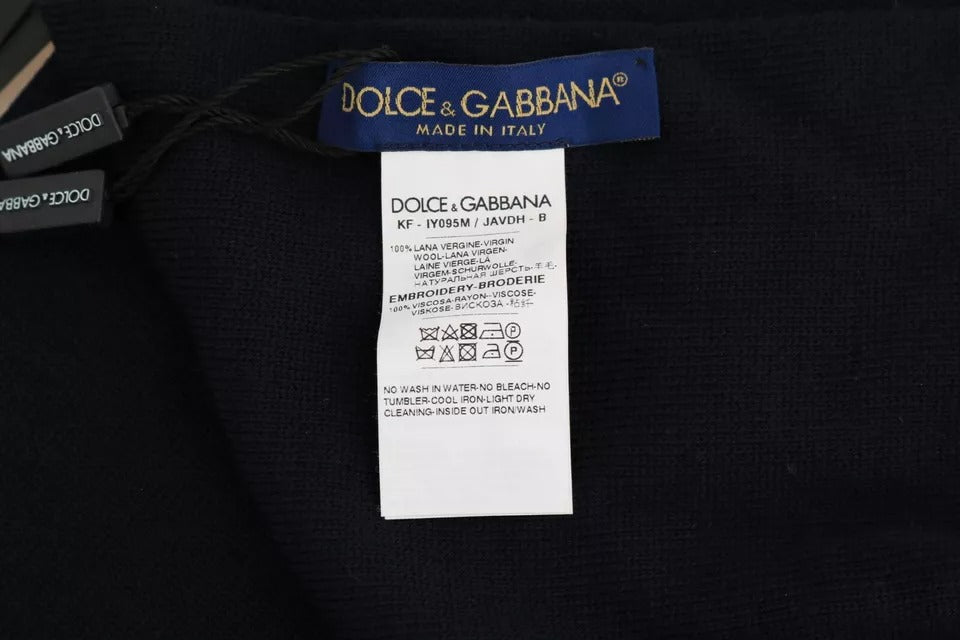 Écharpe châle en laine bleue Dolce &amp; Gabbana #DGLovesLondon