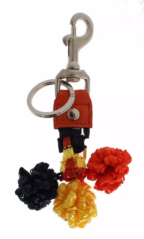 Dolce & Gabbana Clé en Raffia et Cuir Multicolore avec Fermoir
