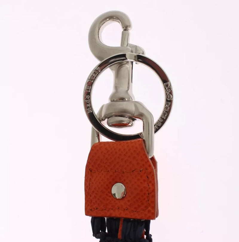 Dolce & Gabbana Clé en Raffia et Cuir Multicolore avec Fermoir