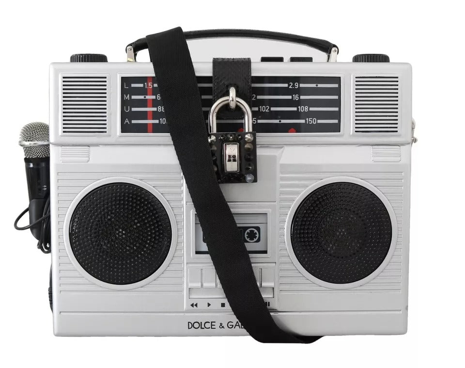 Sac Boombox en Bois Argenté Édition Limitée Dolce & Gabbana