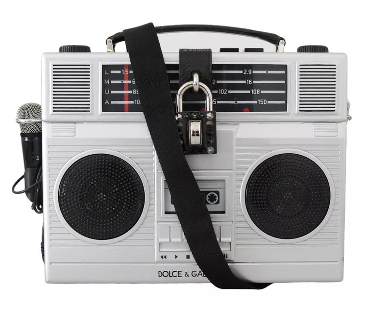 Sac Boombox en Bois Argenté Édition Limitée Dolce & Gabbana