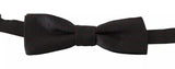 Nœud papillon ajustable en soie à pois gris Dolce &amp; Gabbana