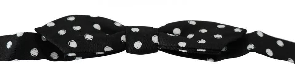 Nœud papillon ajustable à pois noirs Dolce &amp; Gabbana