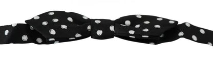 Dolce &amp; Gabbana Zwarte Strik met Verstelbare Hals en Polka Dots