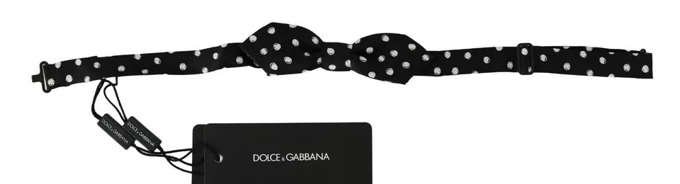 Nœud papillon ajustable à pois noirs Dolce &amp; Gabbana