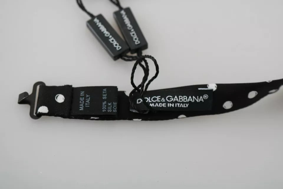 Nœud papillon ajustable à pois noirs Dolce &amp; Gabbana