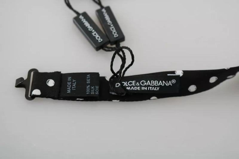Nœud papillon ajustable à pois noirs Dolce &amp; Gabbana