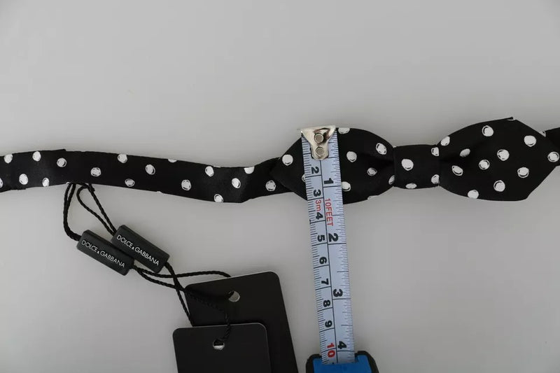 Nœud papillon ajustable à pois noirs Dolce &amp; Gabbana