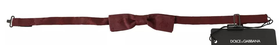 Dolce &amp; Gabbana Nœud papillon réglable en faille de soie florale bordeaux