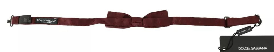 Dolce &amp; Gabbana Nœud papillon réglable en faille de soie florale bordeaux