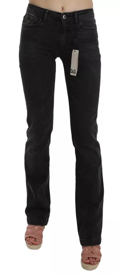 Dolce & Gabbana Jeans Slim Fit Noirs en Coton D&G