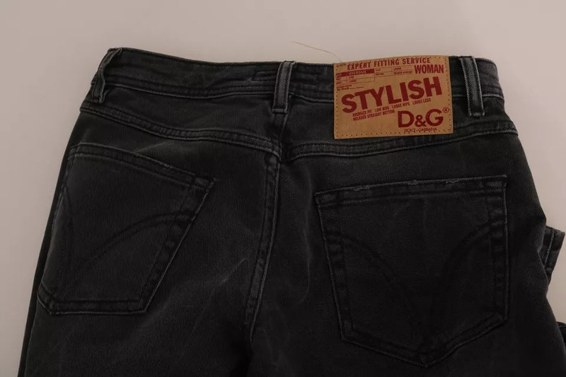 Dolce & Gabbana Jeans Slim Fit Noirs en Coton D&G