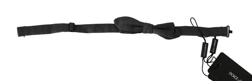Cravate et nœud papillon en soie grise à motifs pour homme Dolce &amp; Gabbana