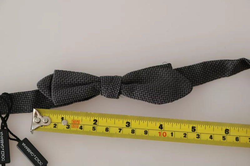 Dolce &amp; Gabbana Grijze Zijden Strik met Patroon voor Heren