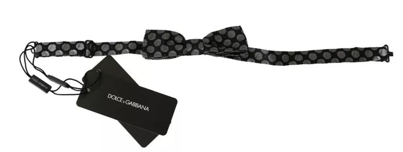 Dolce &amp; Gabbana Zwarte Zijden Cirkels Heren Stropdas Strik