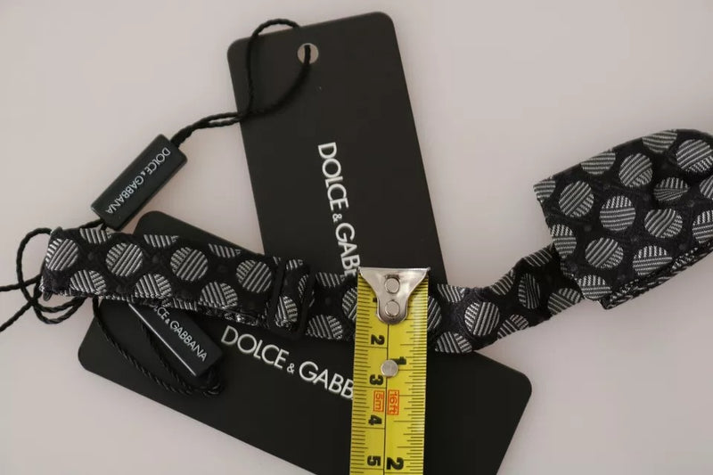 Dolce &amp; Gabbana Zwarte Zijden Cirkels Heren Stropdas Strik