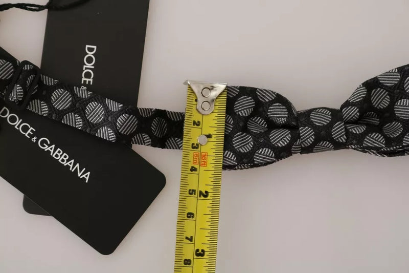 Dolce &amp; Gabbana Zwarte Zijden Cirkels Heren Stropdas Strik