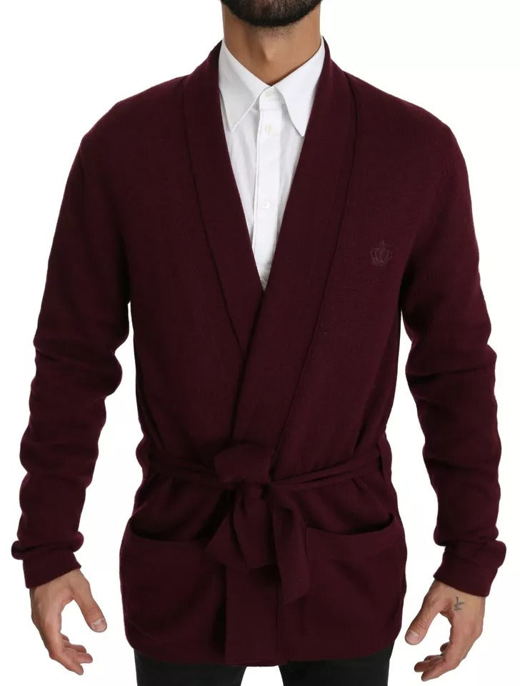 Gilet en cachemire bordeaux à col montant de Dolce &amp; Gabbana