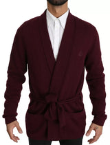 Gilet en cachemire bordeaux à col montant de Dolce &amp; Gabbana