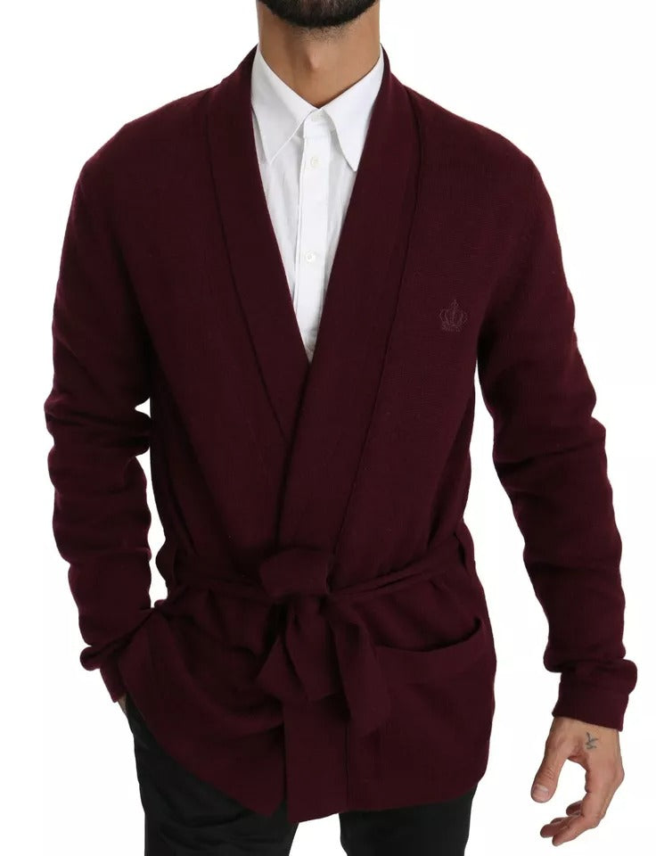Gilet en cachemire bordeaux à col montant de Dolce &amp; Gabbana