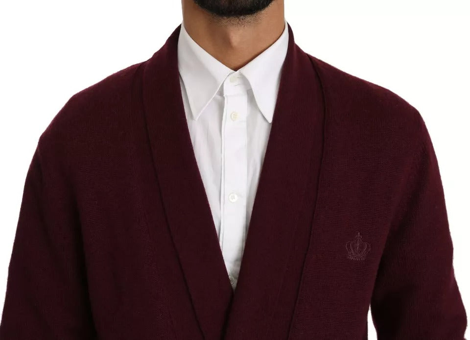 Gilet en cachemire bordeaux à col montant de Dolce &amp; Gabbana