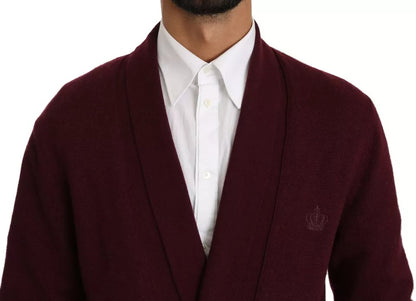 Dolce &amp; Gabbana Bordeaux Cashmere Kroon Cardigan Trui