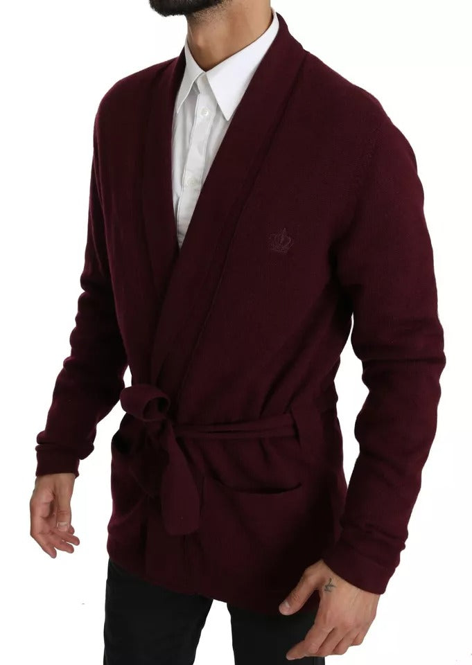 Gilet en cachemire bordeaux à col montant de Dolce &amp; Gabbana